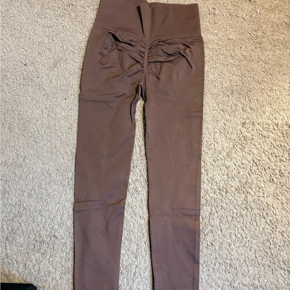 High-Waisted Brown Leggings